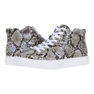 JSlides Ludlow Lace Up Snake Print Platform Sneakers Black White Sz 9.5